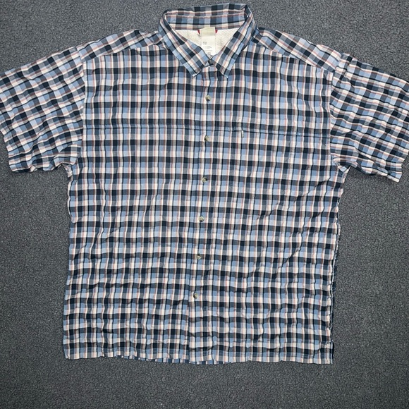 The North Face Button Up Shirt Men XL Plaid Short Sleeve Hiking Model. - Picture 1 of 6